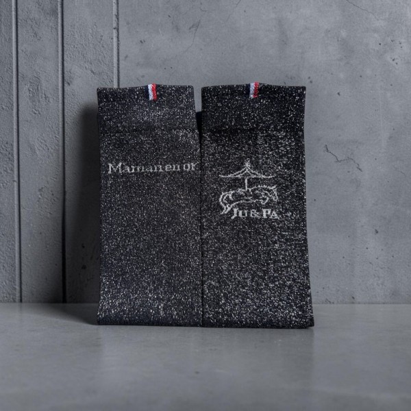Chaussette noir glitter argent