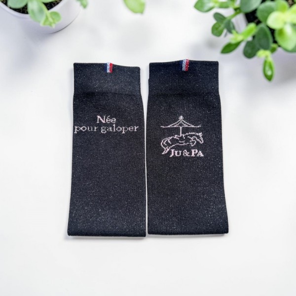 Chaussette noir glitter noir