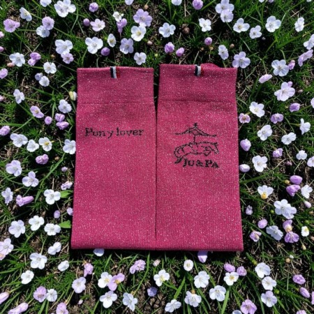Chaussettefushia glitter