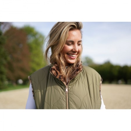 Gilet l&eacute;opard r&eacute;versible