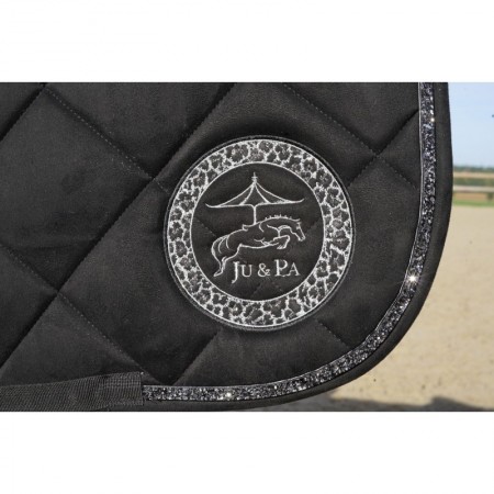 Tapis velour noir disco noir/argent